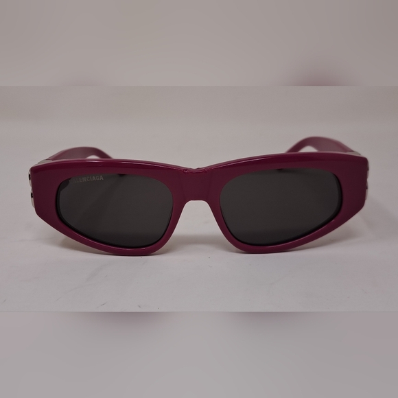 Balenciaga Sunglasses Fuschia Gray BB Temples Oval Cat Eye BB0095S 53-19-135 XL - Picture 8 of 16